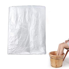 QOCUILC Pack of 80 Disposable Foot Bath Liners, Transparent Plastic, Disposable Foot Bath Pads, Portable Bath Bags, Thin Large Foot Bath Pads for Foot Bath, Pedicure, Spa, Hotel, Home Use, 65 x 55 cm