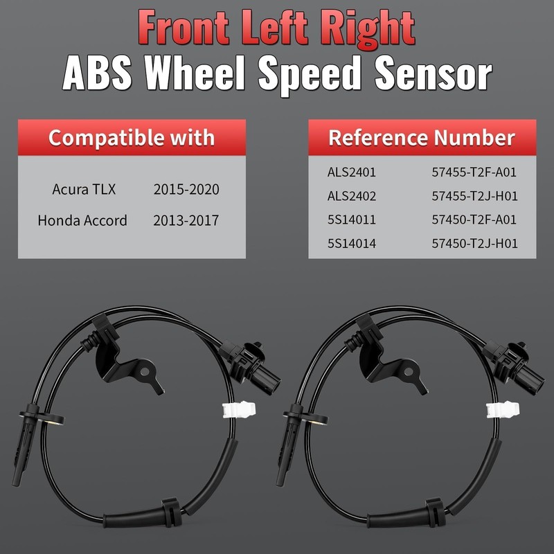 2Pcs ABS Sensor Front Left Right Compatible with Honda &