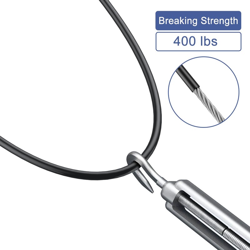 TOOGOND 328FT 304 Stainless Steel Wire Rope Cable, Black Vinyl