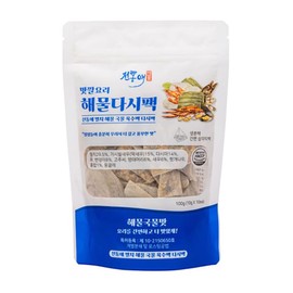 BC233 Korean Premium Blend Dried Dehydrated Mix Seafood, Anchovy, Kelp Healthy Assorted Soup Dashi Tea Pack (10g x 10 Tea Bag) (10g x 10 Tea Bag, Seafood)