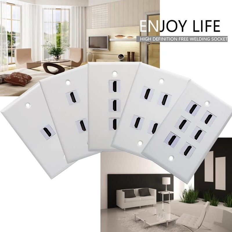 MXTECHNIC Single Port 4K HDMI Wall Plate Outlet Cover with