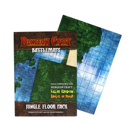 DUNGEON CRAFT - Mapa de batalla de piso de selva totalmente compatible con marcadores de borrador de reino caído y selvas del pavor, mojados y secos de alta calidad, impermeables, de doble cara,