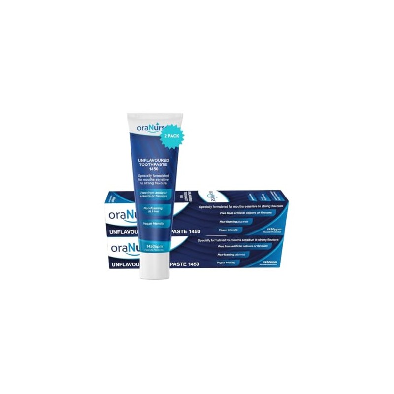 Unflavored Toothpaste 50ml (2PACK, Total 100ml) | Mild, Flavor-Free Toothpaste