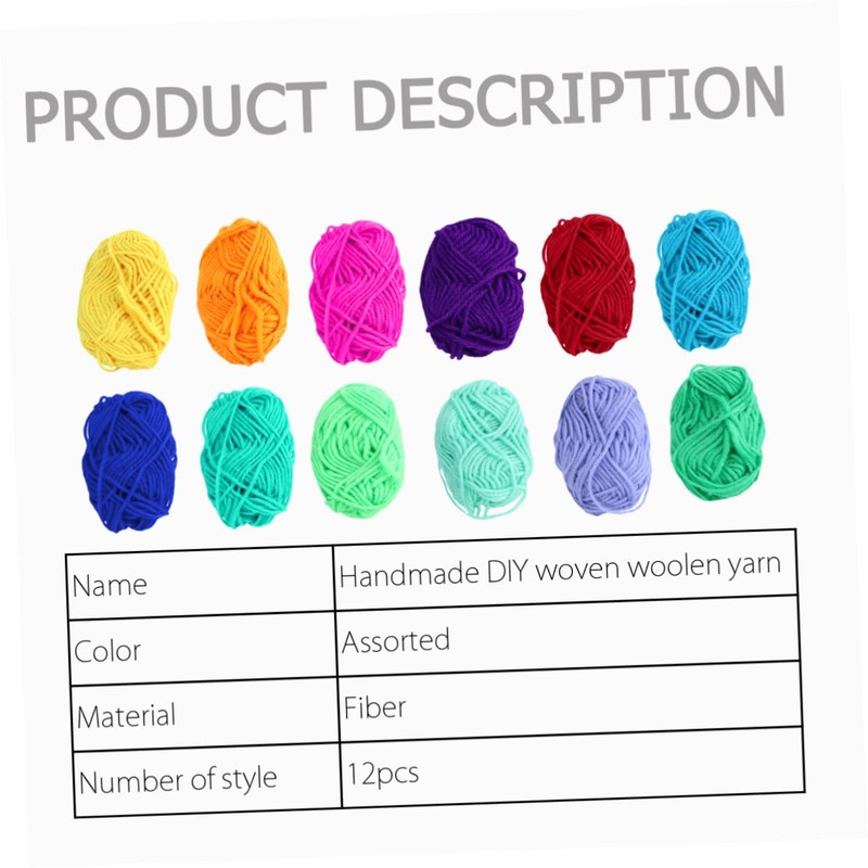 Gadpiparty 12Pcs Handmade Knitting Wool Yarn Soft Durable DIY Crafting