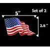 Unbranded American Flag Waving Stickers Self Adhesive Car Window Set