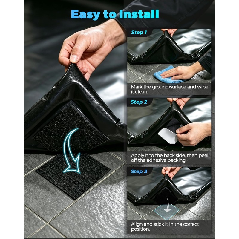 Containment Mat 7'9" x 16' Garage Floor Mats for Under