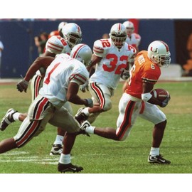 SANTANA MOSS MIAMI HURRICANES 8X10 SPORTS ACTION PHOTO (BB)