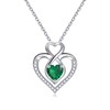 Sterling Silver May Birthstone Necklace for Women Heart Pendant Necklace