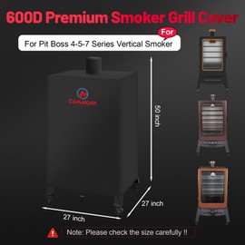 Comnova Vertical Smoker Cover for Pit Boss 4-5 - 7 Series - Premium Wood Pellet Smoker Cover for Pitboss 73550, 600D Smoke Cover for Pit Boss 4 Series, 5 Series, 7 Series, and Competition PBV5P2