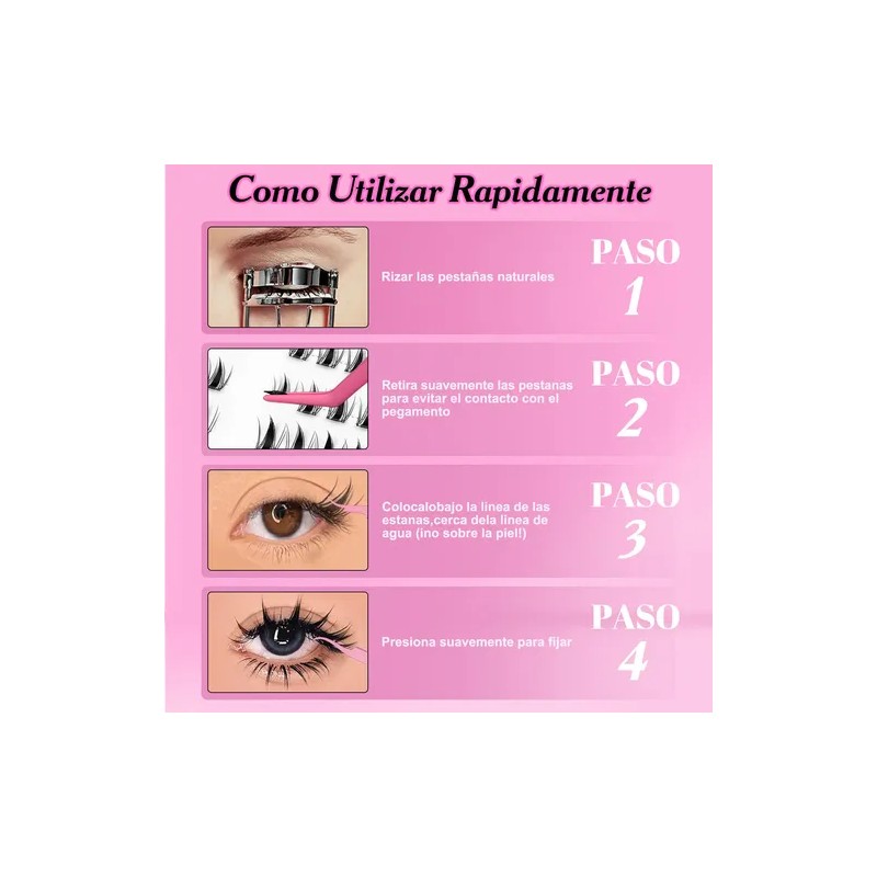 Wosheer Pestanas Sin Pegamento Diy Pestanas 10-16mm (mien)