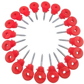 Cukol Pack of 20 Insulators Pasture Fence, Pasture Fence Insulators Ring Insulators with Thread for Insulators Pasture Fence Corner Corners for Attaching Pasture Fence Wire, Electric Fence Insulators