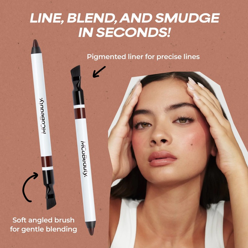 MCoBeauty Dual Ended Pro Eyeliner Pencil & Smudge Brush -