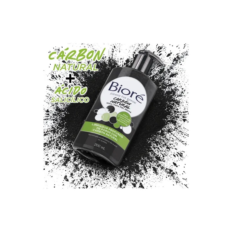 Limpiador Facial Bioré Carbón Activado Anti Puntos Negros 200ml