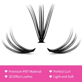 Lash Clusters 15-20mm Mix Individual Lashes Cluster Black Volume Eyelash Clusters Long Individual Lash Extensions D Curl Cluster Lashes DIY Eyelash Extension (20D-0.07D, 15-20mm)