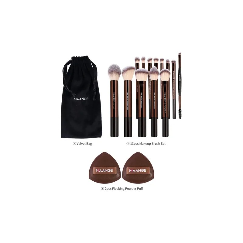 Maange 13 Brochas Maquillaje Profesionalbolsa2 Esponjas Color Estilo 1
