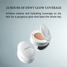 TIRTIR My Glow Cream Cushion | Natural Coverage, Hydrating, Dewy, Glow Finish, 24-Hours Long Lasting, Moisture barrier, Korean Cushion, Pack of 1 (0.63 oz.), #21N Ivory