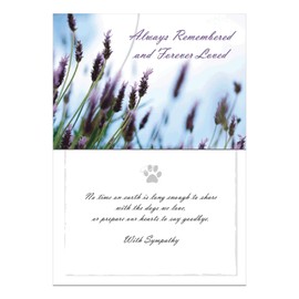 Dog Speak Pet Sympathy Card – Always Remembered and Forever Loved – Thinking of You Card for Loss of a Dog – Bereavement Greeting Card with Envelope