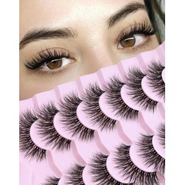Onlyall Wispy Lashes Natural Flared False Eyelashes Fake Lashes WD-8