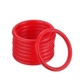 M METERXITY 12 Pack Carnival Toss Rings - Plastic Round Throw Hoops, Apply to Parties/Interactive Games (2.36", Red)