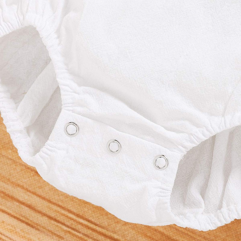 Shalofer Traje de primer cumpleaños para niña con diadema, White,