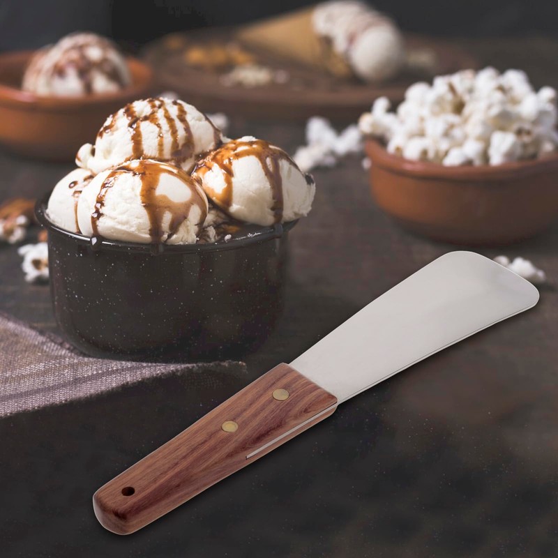 Muka Ice Cream Scoop, Stainless Steel Spade with Wooden Handle