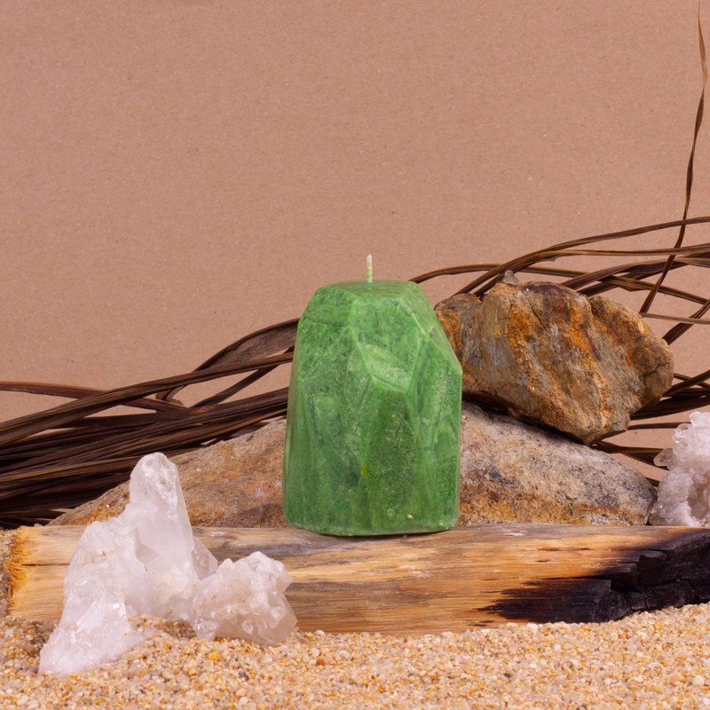 SET de 2 Velas en forma de Cuarzo Malaquita -