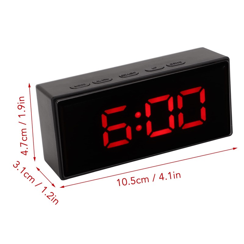 QANYEGN Digital Alarm Clock, Large Mirrored LED Clock, Large Display