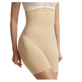 Fat Compressor LLC SHAPERHINT High Waisted Women's Spandex Shapewear Shorts with Tummy, Butt, Thigh, Back and FUPA… (Tan, XS/Small)