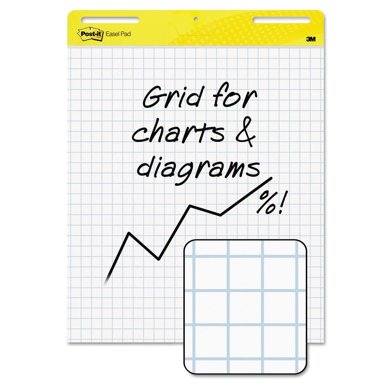 3M Post-it 560 Easel Pad,Self-stick,Faint Grid,30 Sheets,25-Inch x30-Inch,2/CT,WE