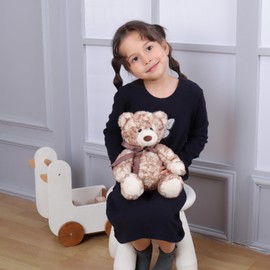 Apricot Lamb Bear Plush Stuffed Animals for Kids, Soft Cute Plush Toys for Baby Girl and Boy, Fluffy Bear Brown 9.5 Inches