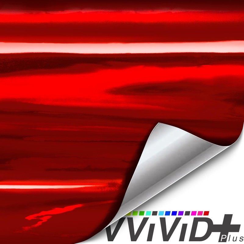 VViViD Holographic Chrome Red Vinyl Wrap DIY Air-Release Adhesive Film
