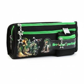 Italian Brainlot, Character Pencil Case, Children, Kids, Unisex, Boys, Elementary School, Blue, Black, Multifunctional, Large Capacity, black x green, Italian Brain Lot
