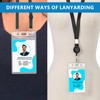 6 Pack Plastic Card Holder for Lanyard, Vertical Clear ID