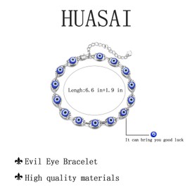 Evil Eye Bracelet for Women Dainty ojo Luck Bracelet 14K Gold Plated Cute Beaded Bracelet for Girls (D)