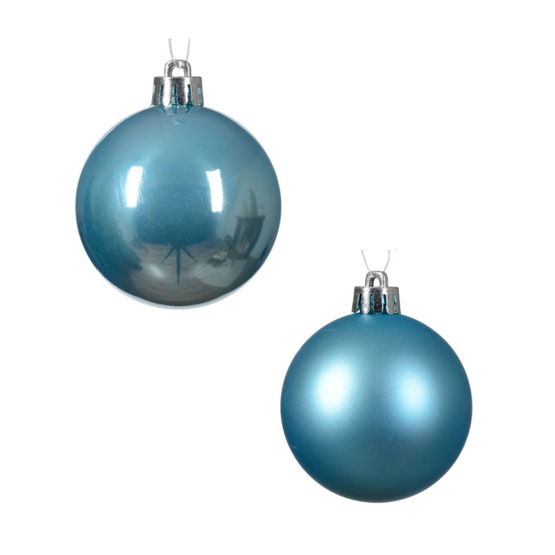 24 blue christmas baubles - sugar blue baubles christmas decorations