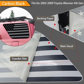 Rear Window American Flag Decal Fits 2003-2009 Toyota 4Runner 4th Gen, Precut Back Side Window Glass USA Flag Vinyl Sticker Exterior Accessories