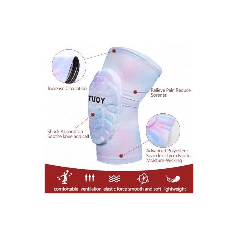 TUOY Pink Padded Compression Knee Pads Knee Protection Pad (1