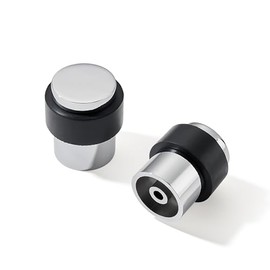 KHTUMEWARE 2 Pack 1-1/2 in Floor Door Stopper,Polished Chrome Door Stop,Wall Protector Commercial Door Bumper Wedge Decorative Cylindrical Install Door stoppers on The Floor