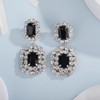 fxmimior Women Bride Wedding Boho Statement Large Black Rhinestones Elegant