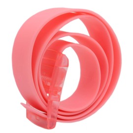 MESHIKAIER Candy Colour Unisex Adjustable Rubber Silicone Belt with Plastic Buckle (Pink)