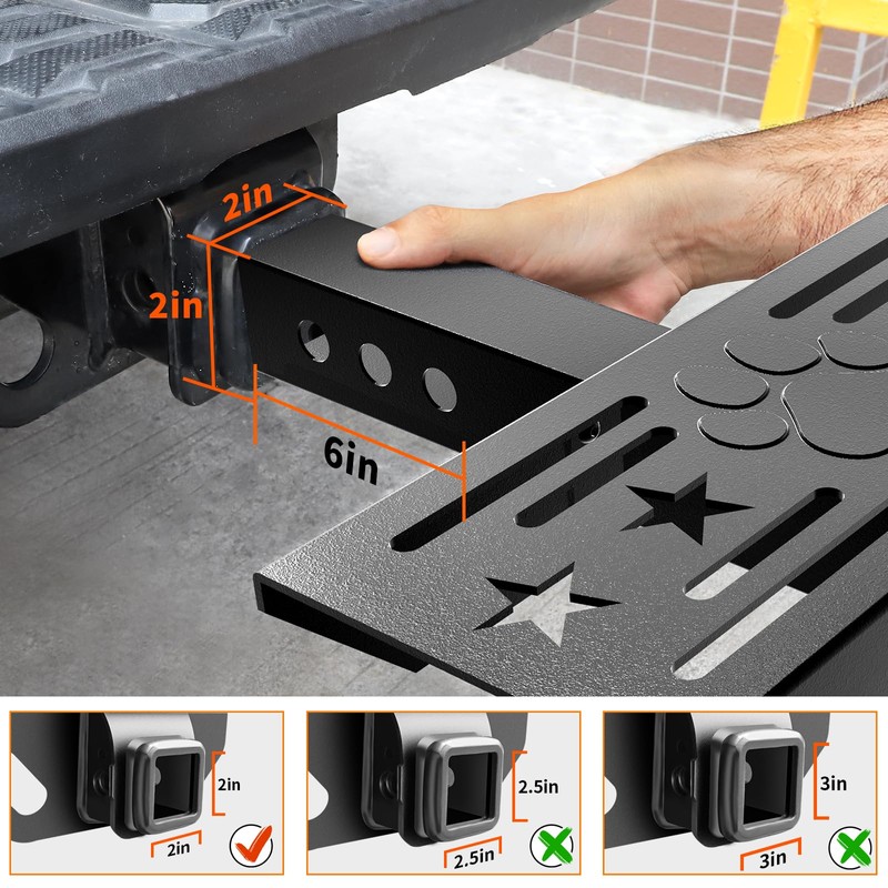 VKU Hitch Step for 2 Inch Receiver Classical Stars and