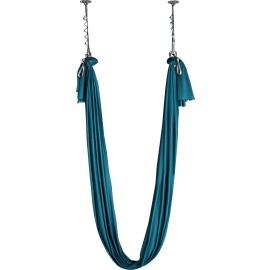 11-Yard Aerial Silk Yoga Swing Kit 100gsm Nylon Fabric Full Rigging Hardware for Easy Set-up Aerial Yoga HammockSize: Size 10 x 2.8 m, Color: Dark Green Color