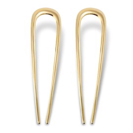 Pack of 2 Gold Metal French Hair Pins, French Hair Pins, Large French Pin Hairpin for Women and Girls