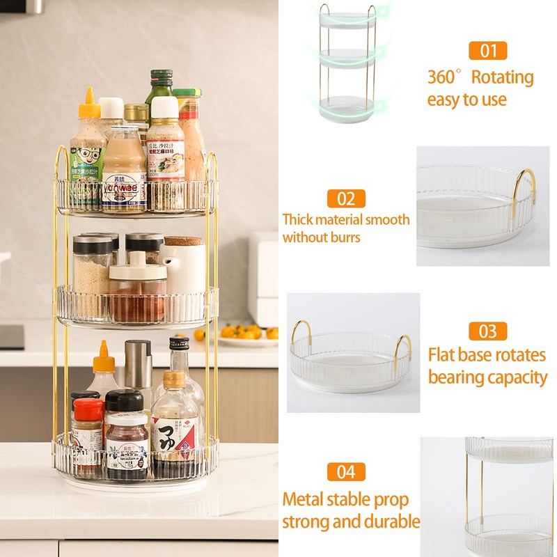 Weidace 360 Rotating Makeup Organizer for Vanity, Bathroom Countertop Spinning