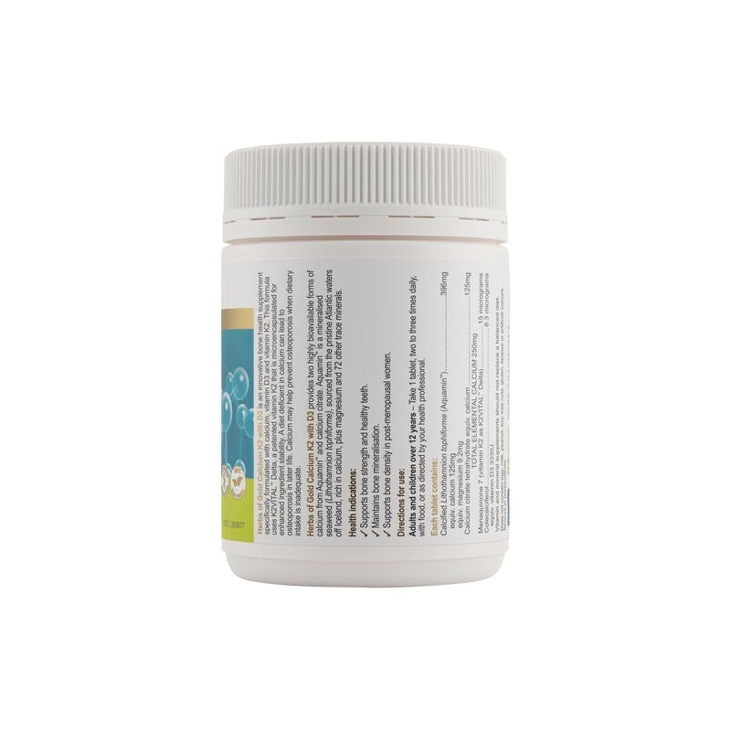 Herbs Of Gold Calcium K2 With D3 90 Tablets