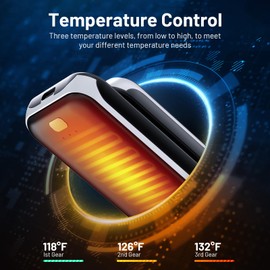 2 Pack Hand Warmers, Rechargeable Electric Hand Warmer, 8Hrs Long-Lasting Heat, Reusable, Portable Pocket Warmers, Christmas Warm Gifts for Men Women Kids Camping, White Black