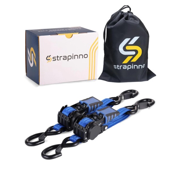 Strapinno Retractable Ratchet Straps - 1 in x 2.5 ft