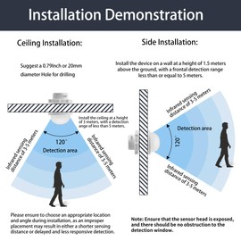 3 Packs Motion Sensor Light Switch, PIR Sensor Smart Detection Switch, 85-265V 40W, Ceiling or Wall Mount Smart Light Switch for LED Lamp, Bulb Light and More