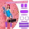 Beamely 80s Headband and Wristband Leg Warmers Party Set for