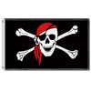 3×5 FT Jolly Roger Pirate Flag,Large Gadsden Skull Red Scarf